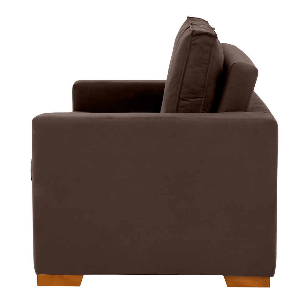 Sofá 3 Lugares Retrátil Classic Suede Marrom 180 cm