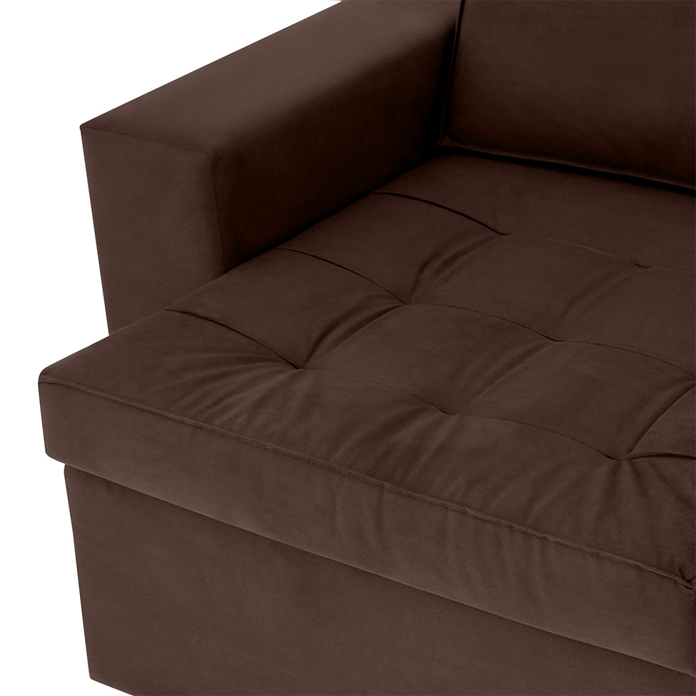 Sofá 3 Lugares Retrátil Classic Suede Marrom