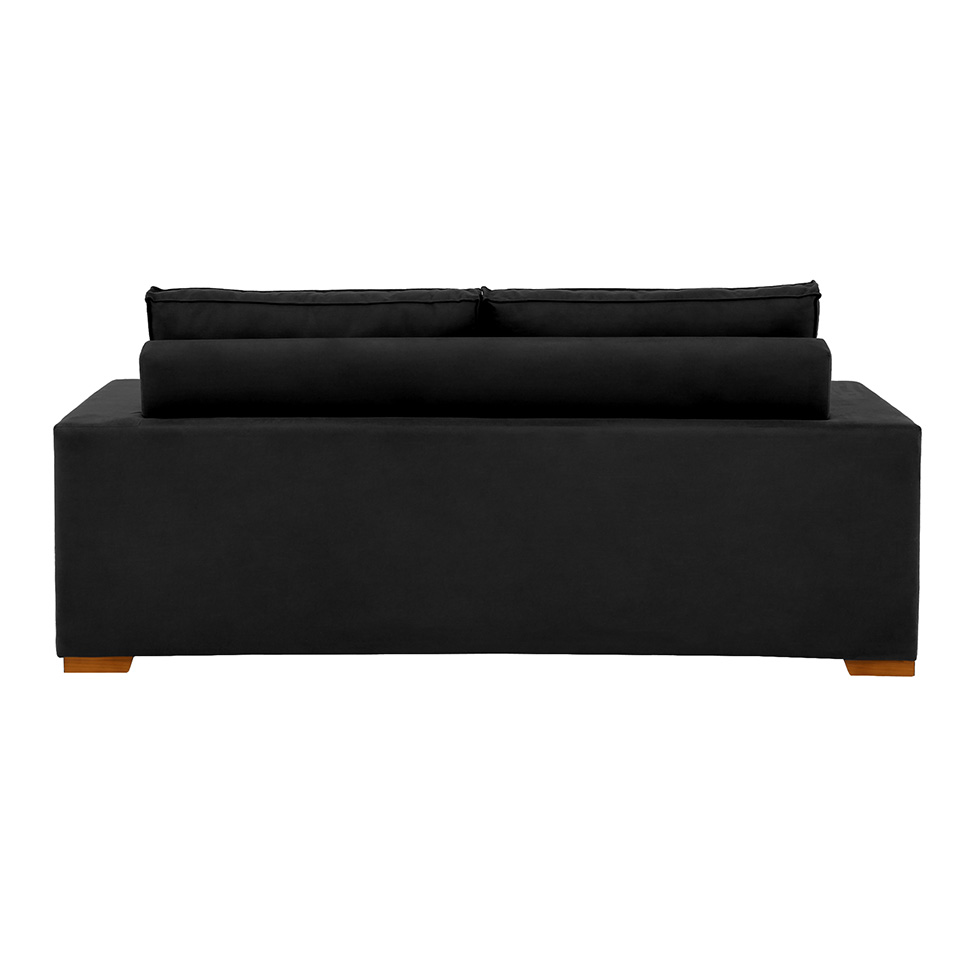 Sofá 3 Lugares Retrátil Classic Suede Preto