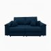 Sofá 3 Lugares Retrátil Lou Linho Azul Marinho