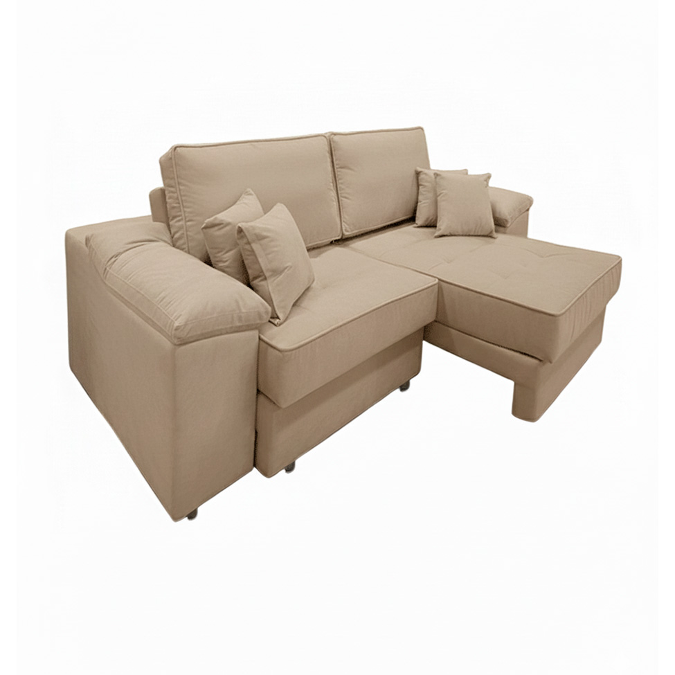 Sofá 3 Lugares Retrátil Lou Linho Bege