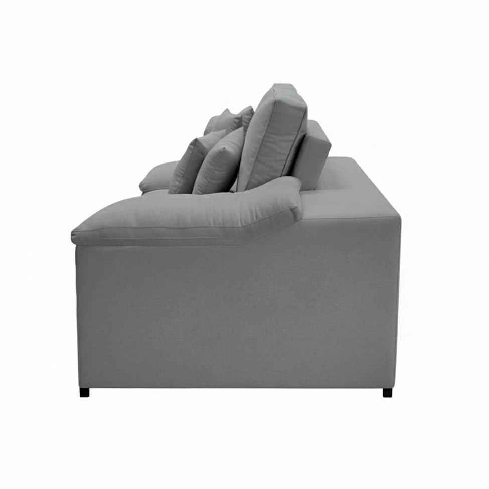 Sofá 3 Lugares Retrátil Lou Linho Cinza