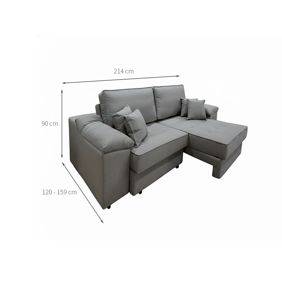 Sofá 3 Lugares Retrátil Lou Linho Cinza