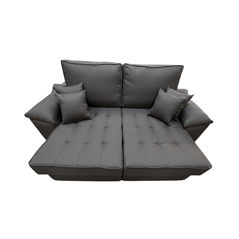 Sofá 3 Lugares Retrátil Lou Linho Grafite