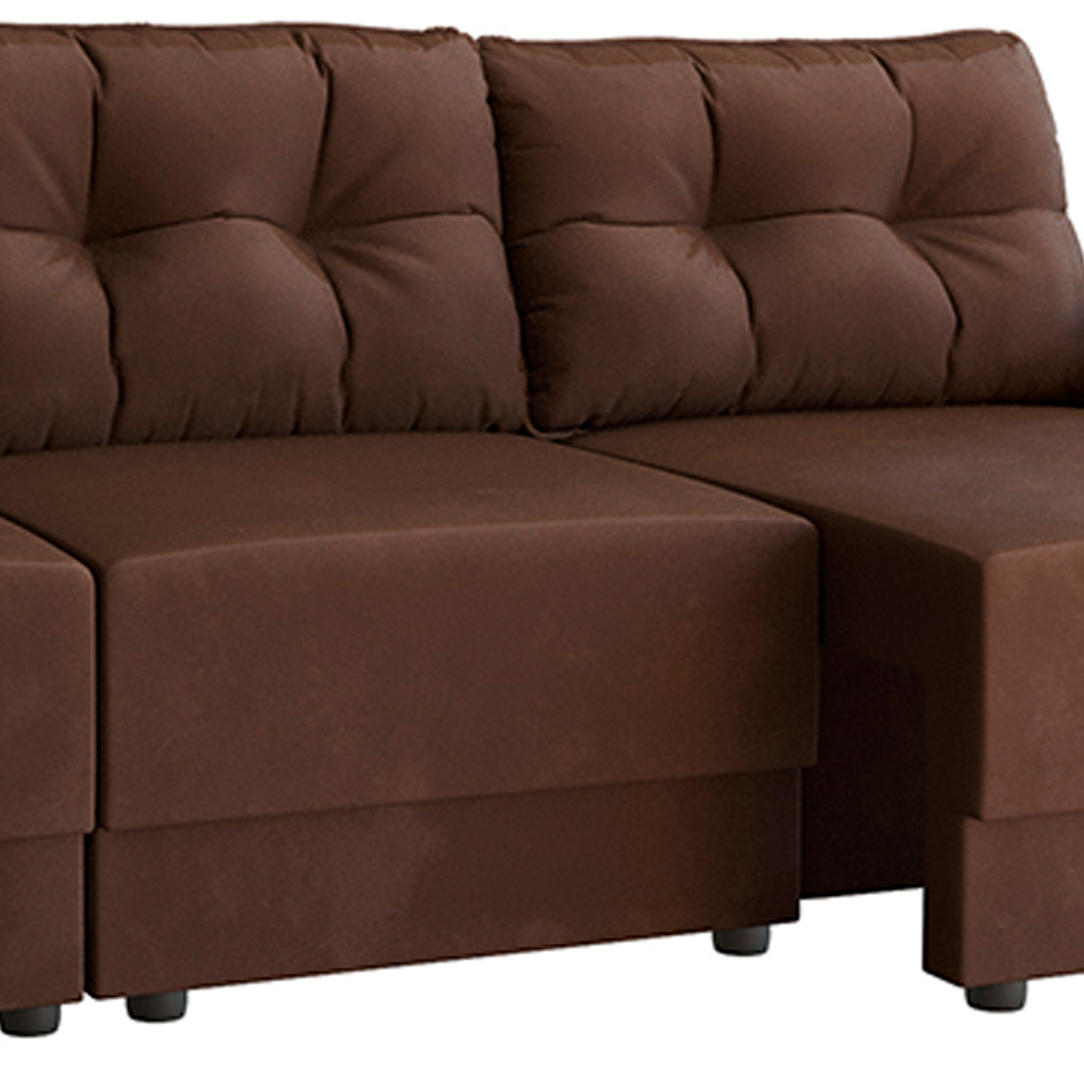 Sofá 3 Lugares Retrátil Lubeck II Suede Marrom 210 cm