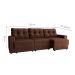 Sofá 3 Lugares Retrátil Lubeck II Suede Marrom 210 cm
