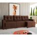 Sofá 3 Lugares Retrátil Lubeck II Suede Marrom 210 cm