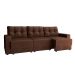 Sofá 3 Lugares Retrátil Lubeck II Suede Marrom 210 cm