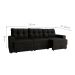 Sofá 3 Lugares Retrátil Lubeck II Suede Preto 210 cm