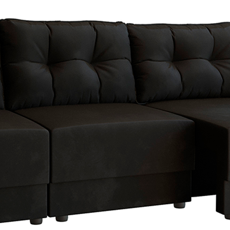 Sofá 3 Lugares Retrátil Lubeck II Suede Preto 210 cm