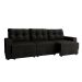 Sofá 3 Lugares Retrátil Lubeck II Suede Preto 210 cm