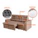 Sofá 3 Lugares Retrátil Lubeck Plush Suede Bege 210 cm