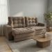 Sofá 3 Lugares Retrátil Lubeck Plush Suede Bege