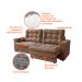 Sofá 3 Lugares Retrátil Lubeck Plush Suede Bege