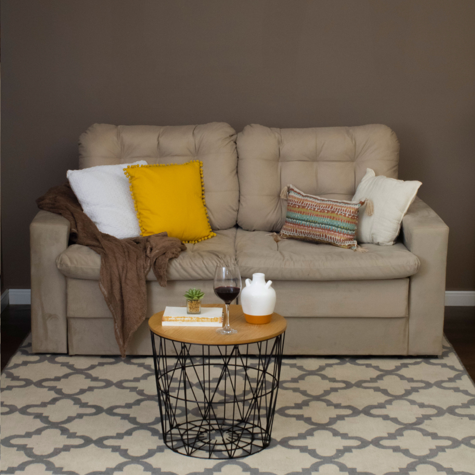 Sofá 3 Lugares Retrátil Lubeck Plush Suede Bege
