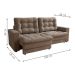 Sofá 3 Lugares Retrátil Lubeck Plush Suede Bege