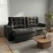 Sofá 3 Lugares Retrátil Lubeck Plush Suede Grafite