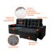Sofá 3 Lugares Retrátil Lubeck Plush Suede Grafite
