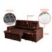 Sofá 3 Lugares Retrátil Lubeck Plush Suede Marrom 210 cm