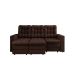 Sofá 3 Lugares Retrátil Lubeck Plush Suede Marrom 210 cm