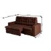 Sofá 3 Lugares Retrátil Lubeck Plush Suede Marrom 210 cm