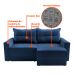 Sofá 3 Lugares Retrátil Lubeck Suede Azul Marinho 180 cm