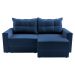 Sofá 3 Lugares Retrátil Lubeck Suede Azul Marinho 180 cm