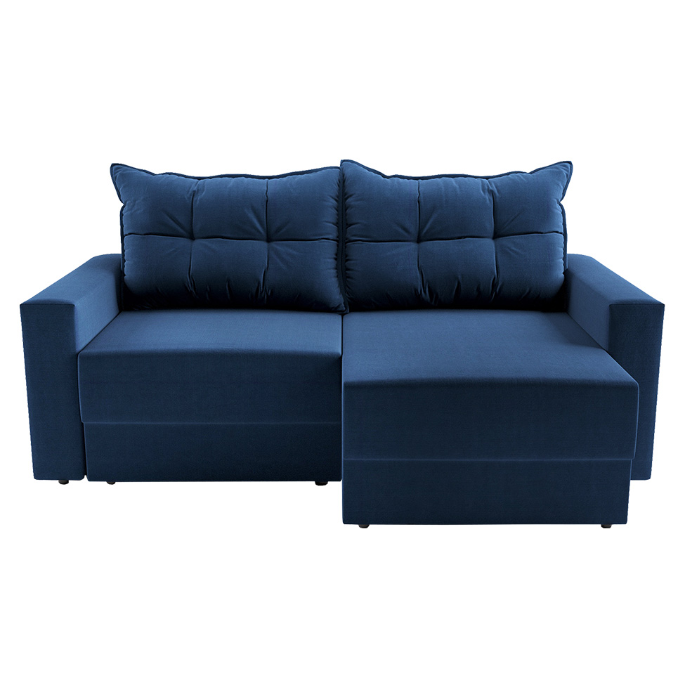 Sofá 3 Lugares Retrátil Lubeck Suede Azul Marinho 180 cm