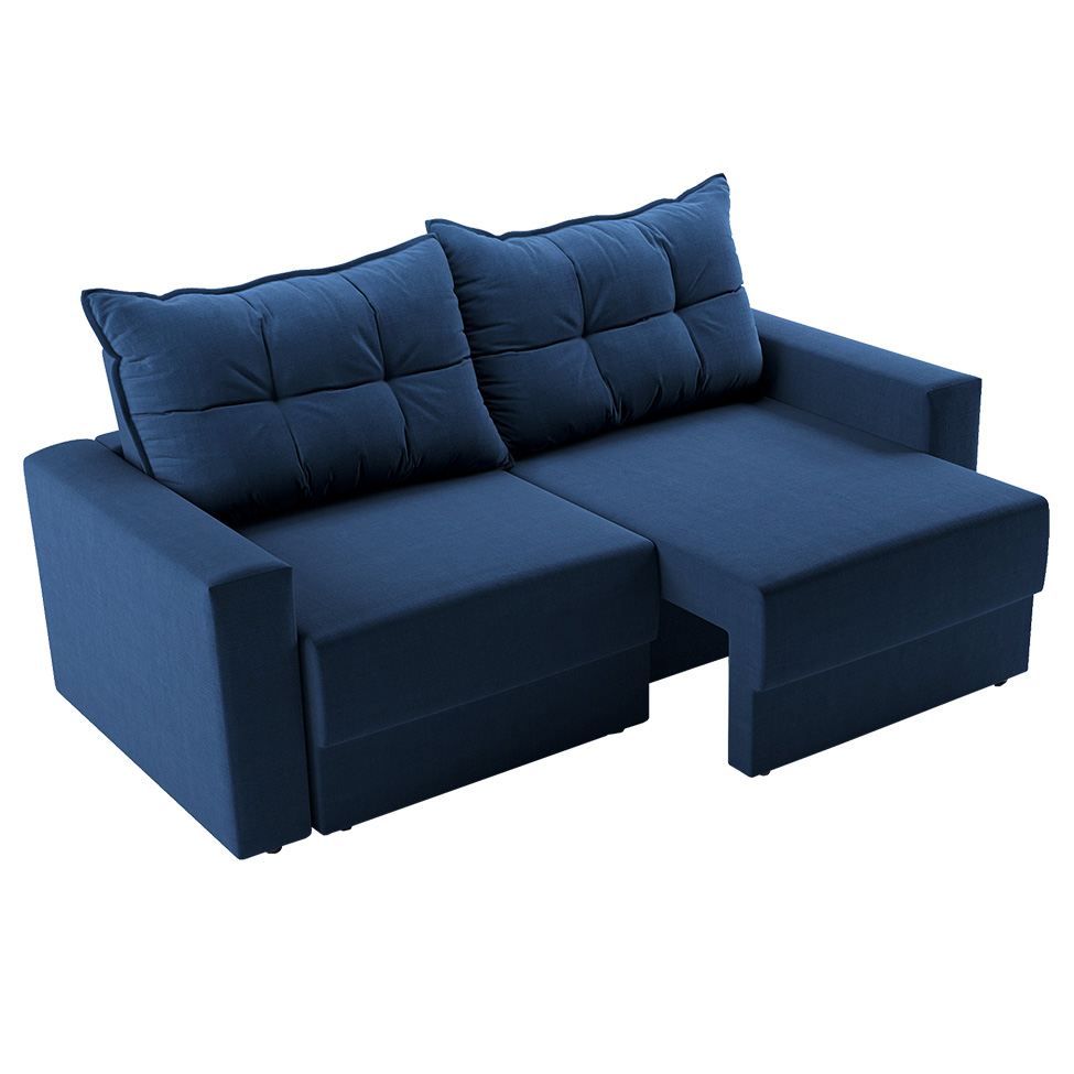 Sofá 3 Lugares Retrátil Lubeck Suede Azul Marinho 180 cm