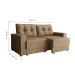 Sofá 3 Lugares Retrátil Lubeck Suede Bege 180 cm