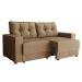 Sofá 3 Lugares Retrátil Lubeck Suede Bege 180 cm