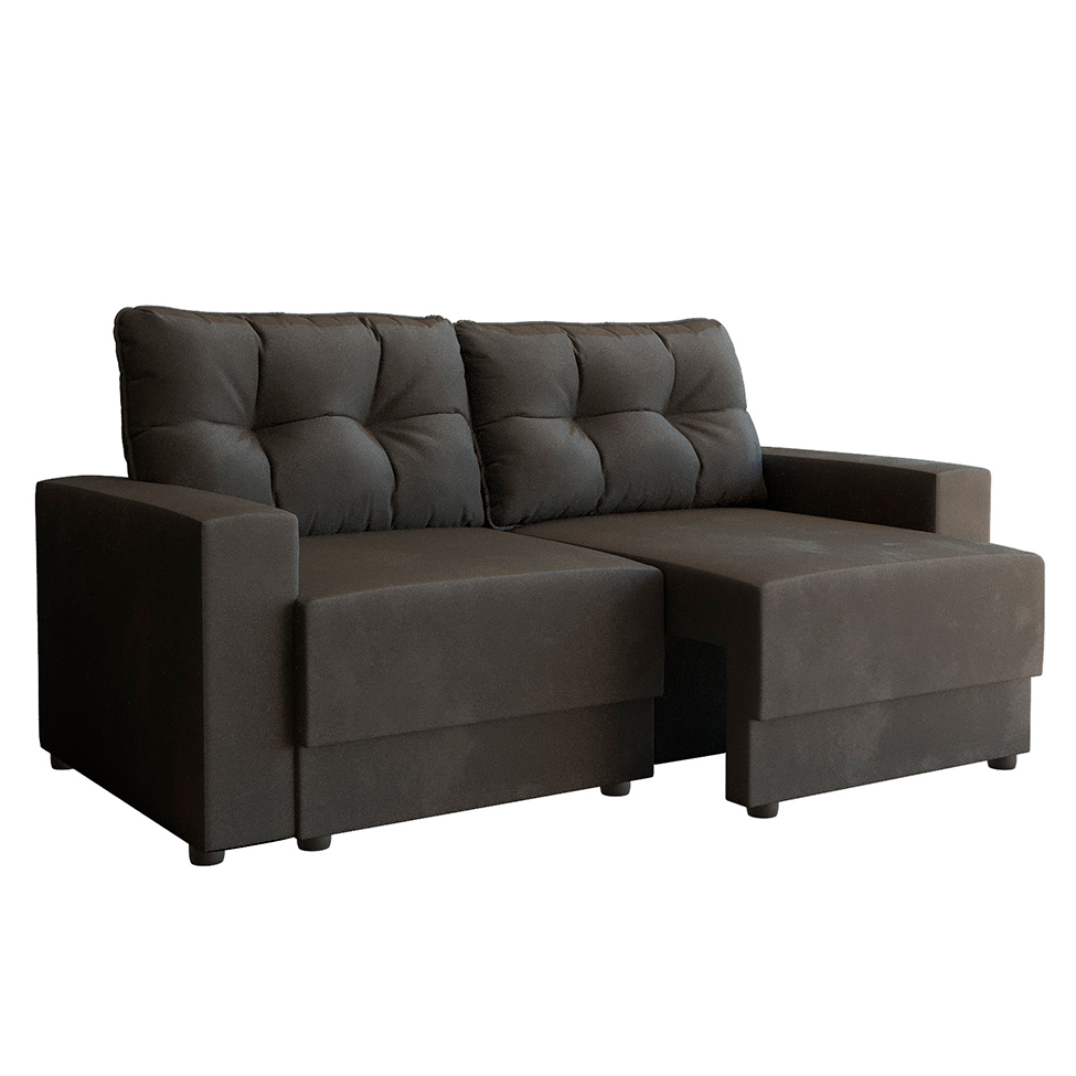 Sofá 3 Lugares Retrátil Lubeck Suede Grafite 180 cm