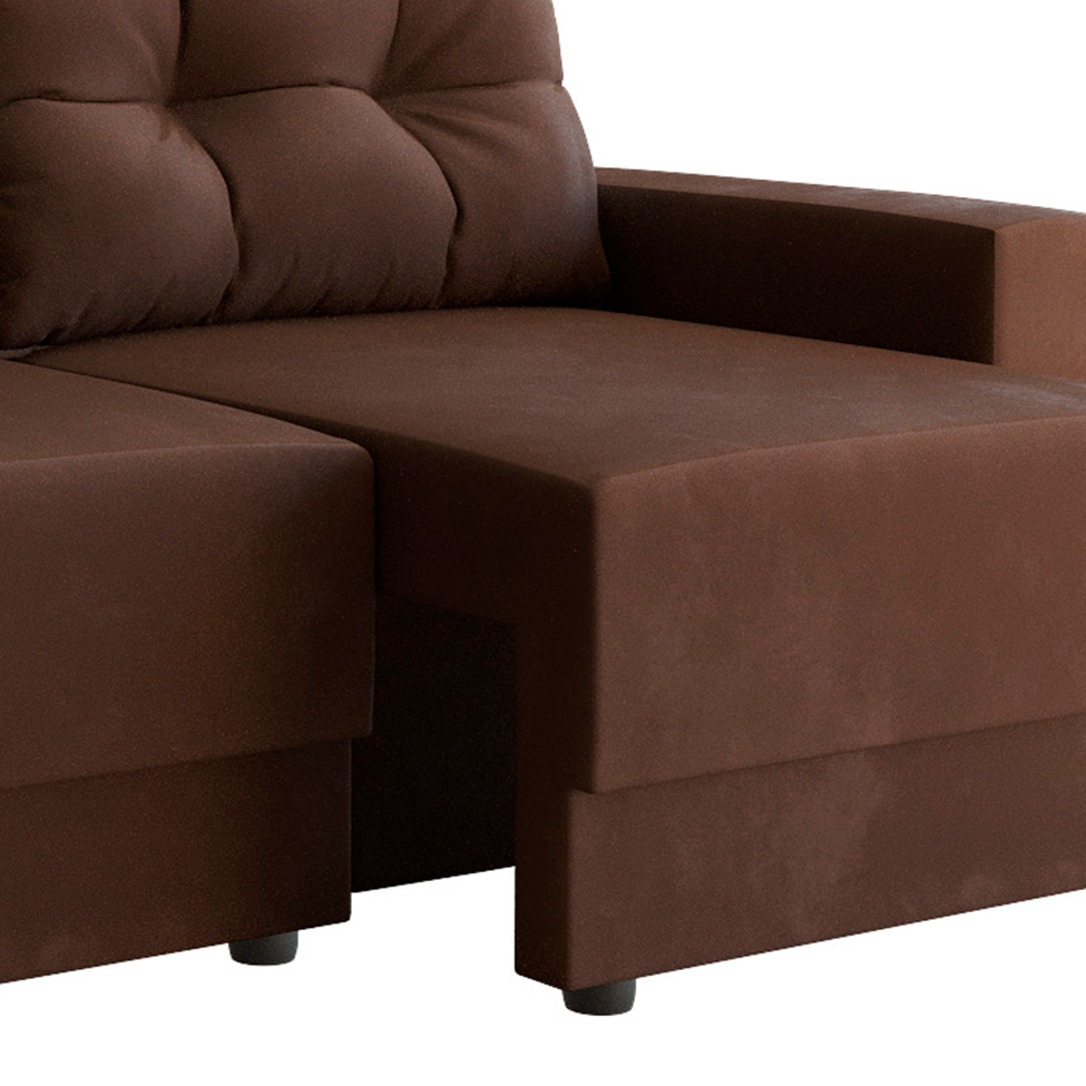 Sofá 3 Lugares Retrátil Lubeck Suede Marrom 180 cm