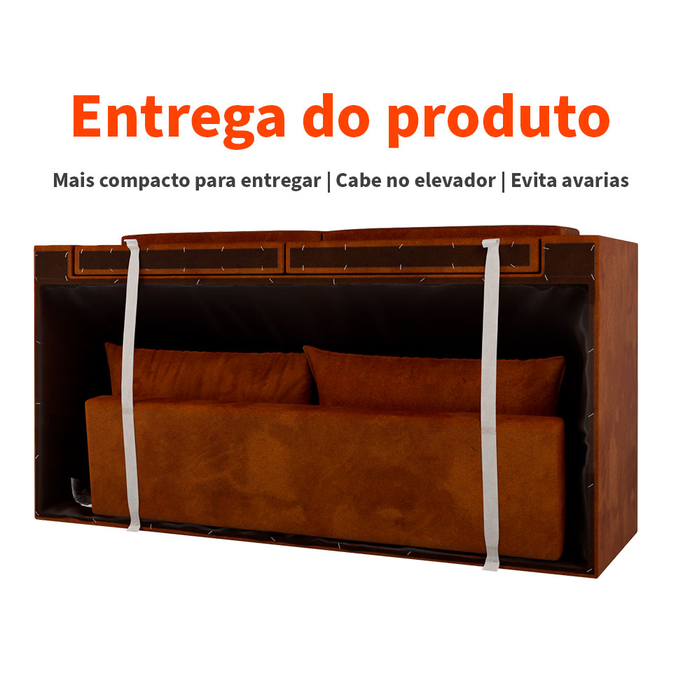 Sofá 3 Lugares Retrátil Lubeck Suede Marrom 180 cm