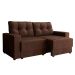 Sofá 3 Lugares Retrátil Lubeck Suede Marrom 180 cm