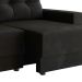 Sofá 3 Lugares Retrátil Lubeck Suede Preto 180 cm