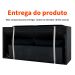 Sofá 3 Lugares Retrátil Lubeck Suede Preto 180 cm