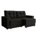Sofá 3 Lugares Retrátil Lubeck Suede Preto 180 cm