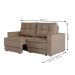 Sofá 3 Lugares Retrátil Lucerna Suede Bege 180 cm