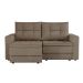 Sofá 3 Lugares Retrátil Lucerna Suede Bege 180 cm