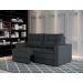 Sofá 3 Lugares Retrátil Lucerna Suede Grafite 180 cm