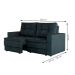 Sofá 3 Lugares Retrátil Lucerna Suede Grafite 180 cm