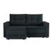 Sofá 3 Lugares Retrátil Lucerna Suede Grafite 180 cm