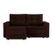 Sofá 3 Lugares Retrátil Lucerna Suede Marrom 180 cm