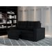 Sofá 3 Lugares Retrátil Lucerna Suede Preto 180 cm