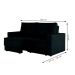 Sofá 3 Lugares Retrátil Lucerna Suede Preto 180 cm