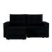 Sofá 3 Lugares Retrátil Lucerna Suede Preto 180 cm