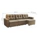 Sofá 3 Lugares Retrátil Nairóbi Suede Bege 210 cm