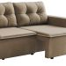 Sofá 3 Lugares Retrátil Nairóbi Suede Bege 210 cm