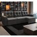 Sofá 3 Lugares Retrátil Nairóbi Suede Grafite 210 cm